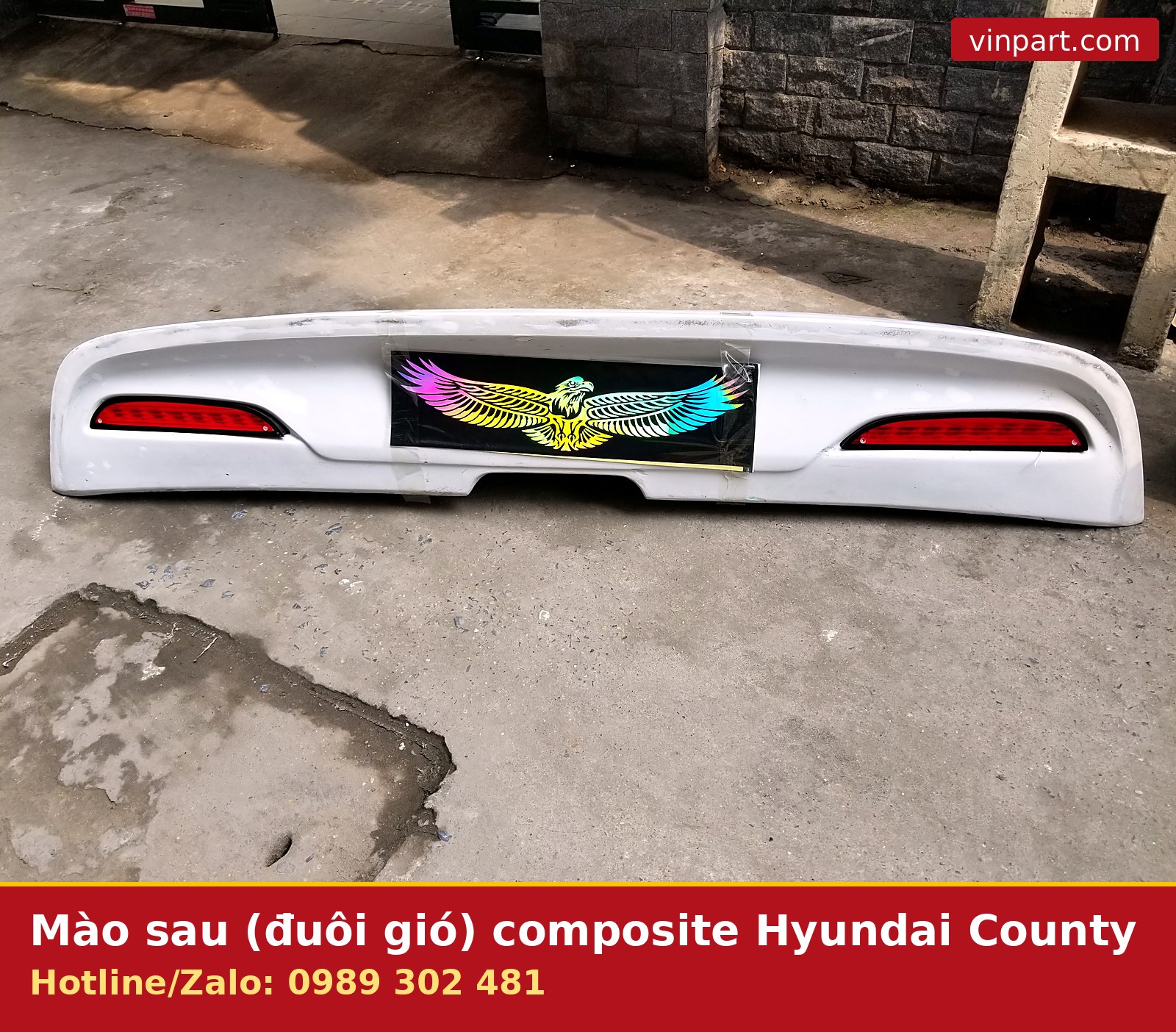Mào đuôi lướt gió xe county loại to phủ máng nước